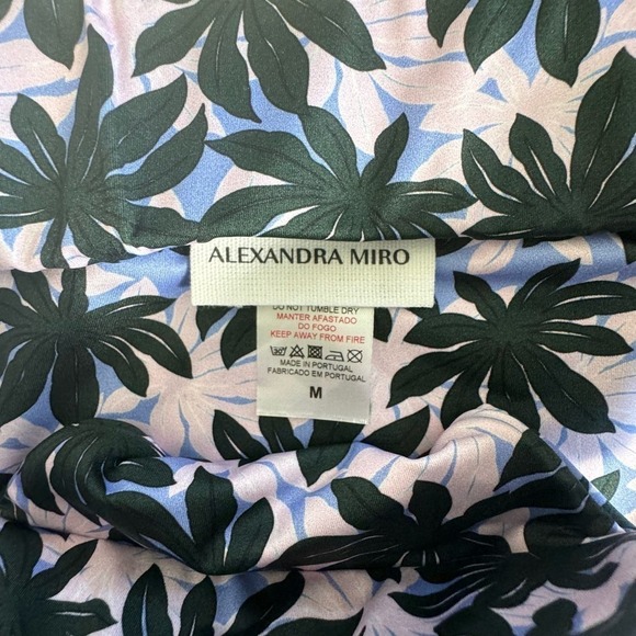 Alexandra Miro Bikini‎ Two Piece Swimsuit Tropical Print Blue Pink Sz M NEW - Picture 8 of 8